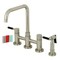 Kingston Brass KS8288DKLBS 2-Handle Bridge Kitchen Faucet W/ Brass Side Sprayer, Nickl KS8288DKLBS - alternate 1